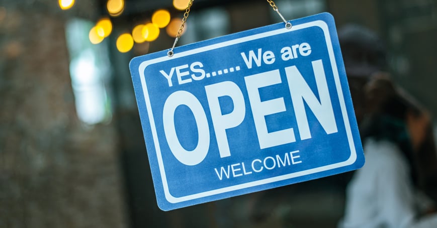 advertisement sign for a small business in a new market