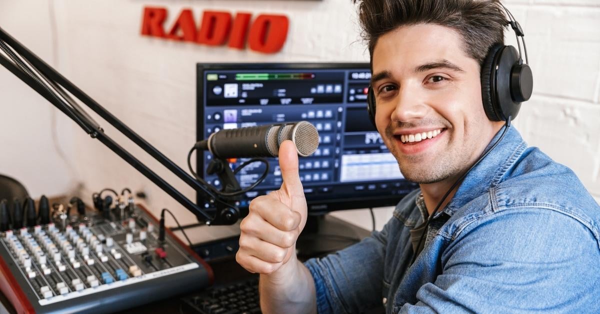 image of a local radio DJ in the studio