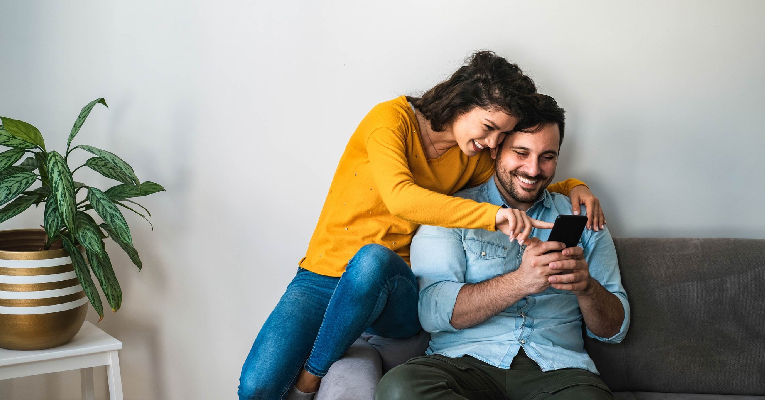 couple looking at phone together